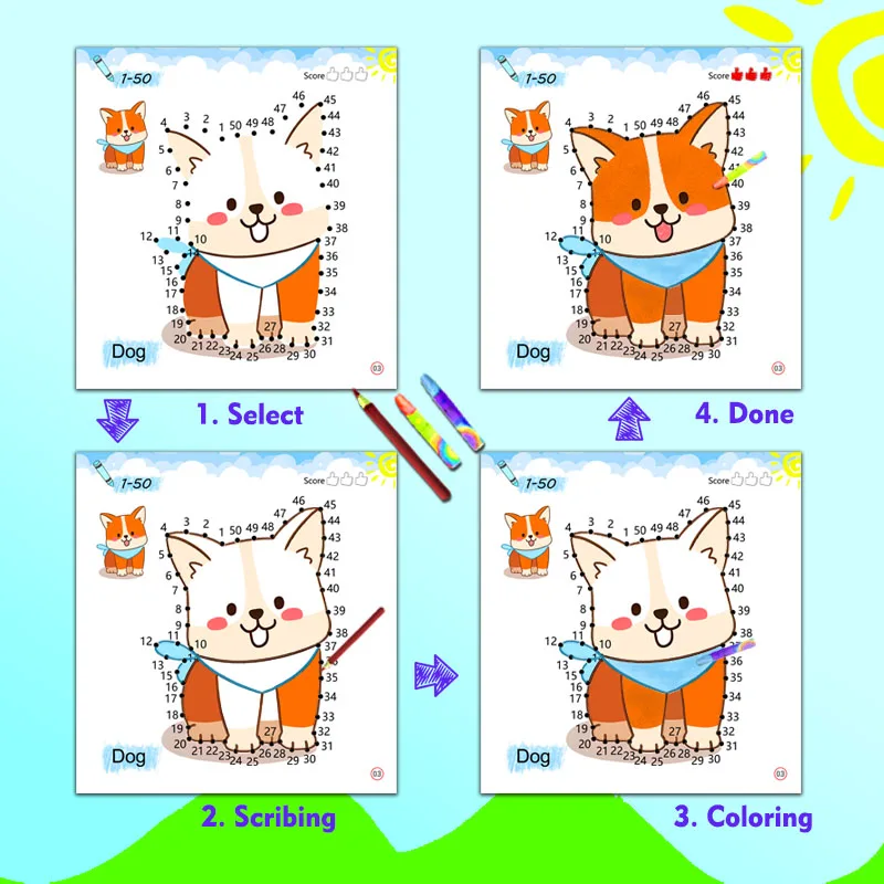 Kids Doodle Coloring & Number Learning Book 3