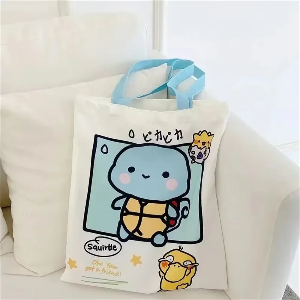 Anime-Style Canvas Shoulder Tote Bag – Large Capacity Casual Shopping Bag 5