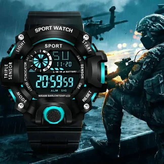 Large Dial Military Digital Sports Watch – Waterproof LED Multifunction Wristwatch 1