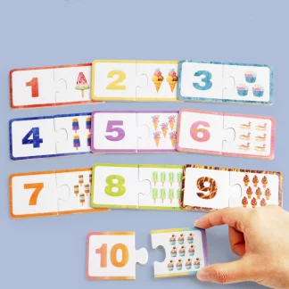 Wooden Number Matching Puzzle – Montessori Early Math Toy for Kids 4