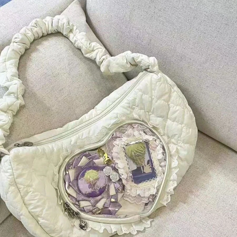 Pink Pleated Heart Ita Shoulder Bag – Sweet Lolita Style 6