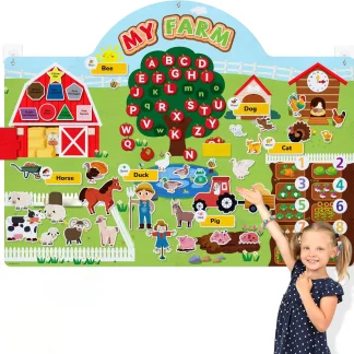 Farm Animals Felt Story Board – Interactive Learning Wall Play Set 4