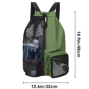 Mesh Drawstring Backpack with Wet Pocket- Swim bag 8