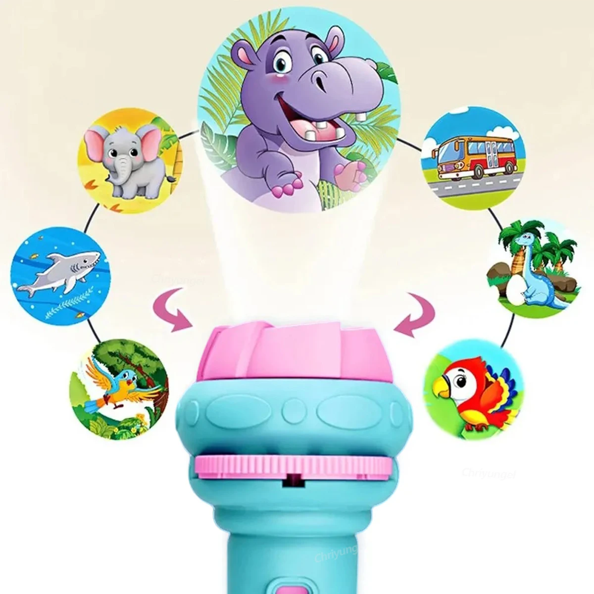 Kids Cartoon Projector Flashlight with 80 Images 4