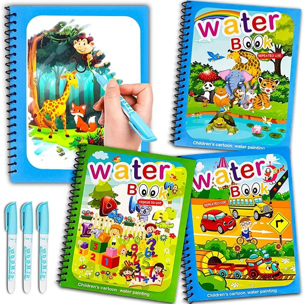 Magic Water Drawing Book – Reusable Mess-Free Coloring Fun