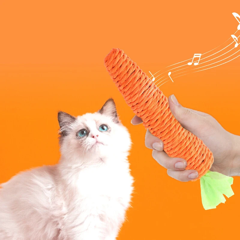 Carrot Chew & Scratch Cat Toy – Interactive Teeth Cleaning Fun 2