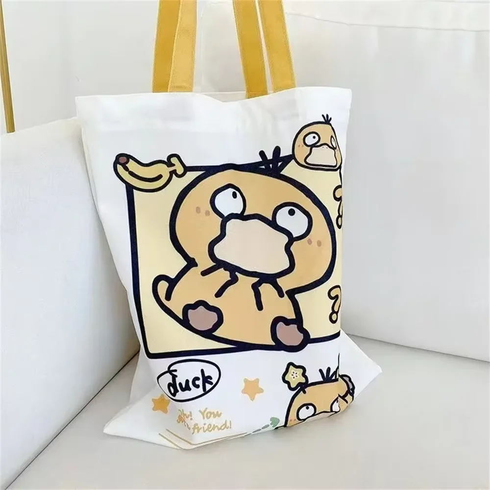 Anime-Style Canvas Shoulder Tote Bag – Large Capacity Casual Shopping Bag 3