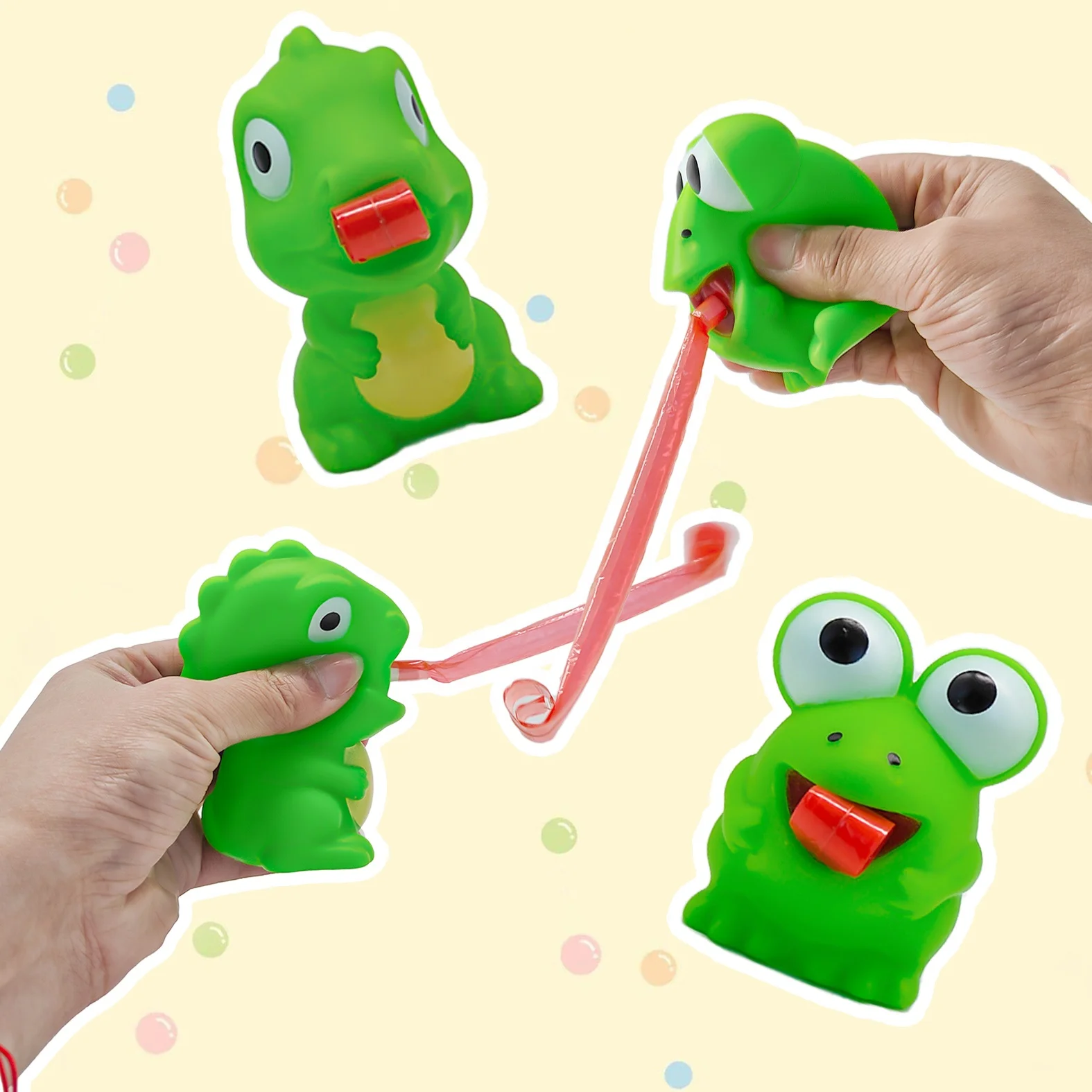 Funny Pinch Frog & Dinosaur Tongue Fidget Toy for Kids 2