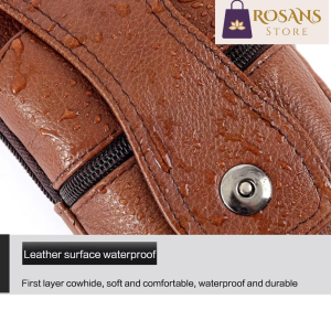Genuine Leather Waist Bag – Large Capacity Multifunction Fanny Pack 16