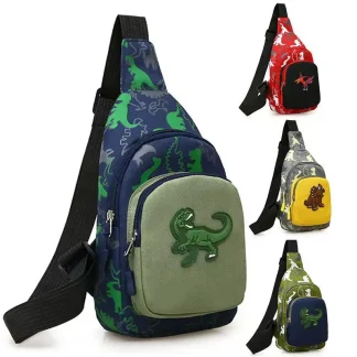 Cute Dinosaur Canvas Sling Bag for Kids