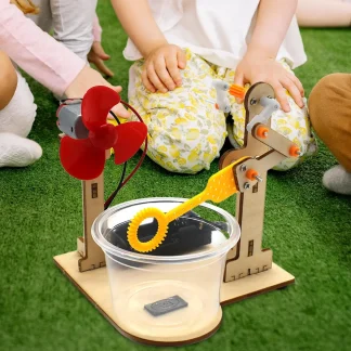 DIY Wooden Science Experiment Hand Crank Toy for Kids 3