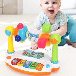 Baby Music Piano Toy – Rotating Keyboard with Lights & Sounds 1
