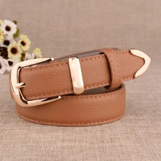 Vintage PU Leather Women's Belt – Solid Pin Buckle Casual Strap 5