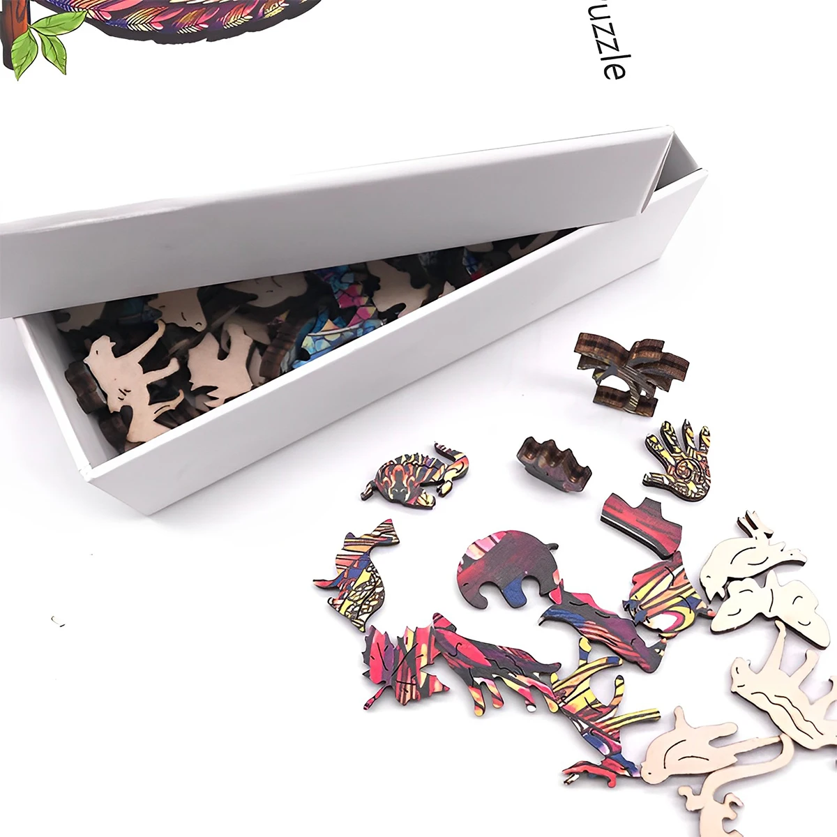 Unique Cat-Pattern Wooden Puzzle – Irregular Animal Shapes Brain Game 5