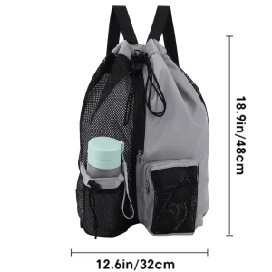 Mesh Drawstring Backpack with Wet Pocket- Swim bag 9