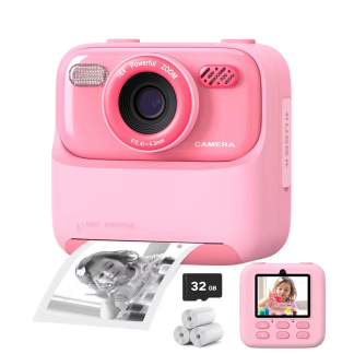 Kids Instant Print Camera 1080P with Dual Lens & 32GB Card