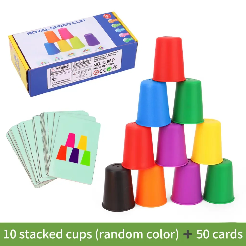 Mini Stack Cup Game – Montessori Color Matching & Speed Challenge 1