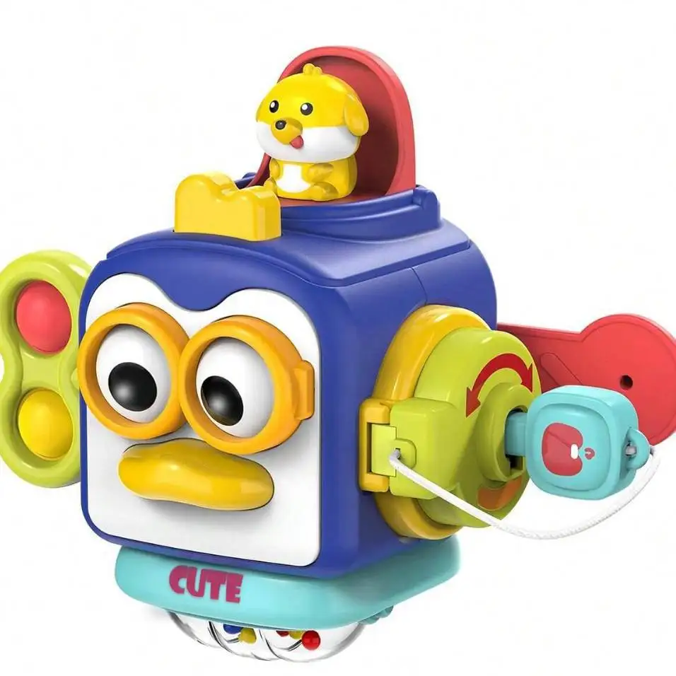 Montessori Busy Board Cube – 10-in-1 Sensory Learning Toy 4