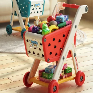 Kids Pretend Play Shopping Cart – Interactive Supermarket Trolley Toy 1